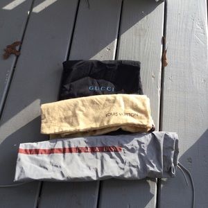 Designer shoe dust bags (3) Gucci and two more